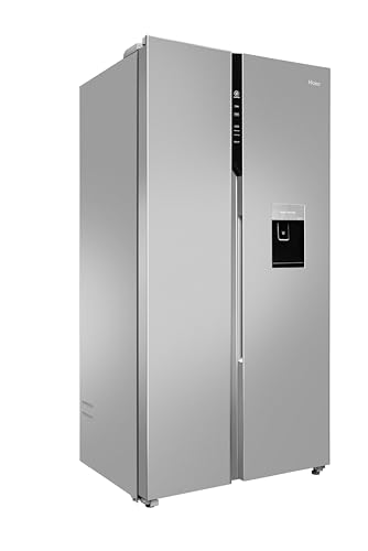 Image of Haier 596 L, Wi-Fi enabled Water Dispenser Frost Free, 2-Door Side by Side Refrigerator with 100% Convertible Fridge Space Inverter Technology (HRS-682SWDU1-2, Steel Shiny)