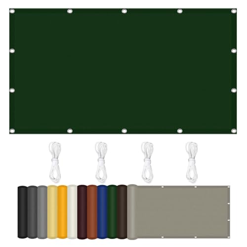 Toile d'ombrage 200 x 310 cm imperméable avec oeillets vert foncé - 2