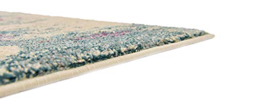 Unique Loom Positano Collection Coastal Modern Coral Lobster Shells Light Blue Area Rug (5' x 8') - Image 17