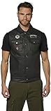 rokkertech slim Abriebfest Rokker Club Black Motorrad Weste (Black,L)
