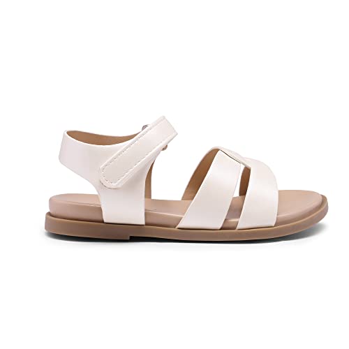 Image of DREAM PAIRS Girls Sandals Open Toe Princess Flat Sandals Strappy Summer Shoes Toddler /Little Kid
