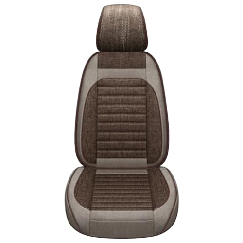 Funda de lino para asiento de coche de alta calidad, juego de 2 alfombrillas universales marrones