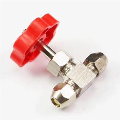 Válvula de aguja de latón de 8mm para control preciso de flujo de tubos 2