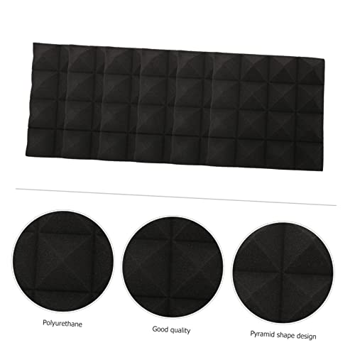 12 Piezas Paneles Acústicos de Espuma en Forma de Pirámide Negro para Estudio de Grabación miniatura 7