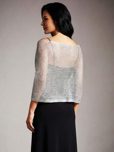 GORAIS Women Shawls and Wraps for Evening Dresses Wedding Scarf Formal Shrug with Rhinestone Buckle for Bride and Bridesmaids