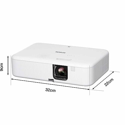 Epson CO-FH01 Video projecteur Intelligent Full HD 1080p, Technologie 3LCD, 3000 Lumens, Connexion USB/HDMI, Correction Horizontale Verticale du trapèze, Haut-Parleur intégré, Projection jusqu'à 378"