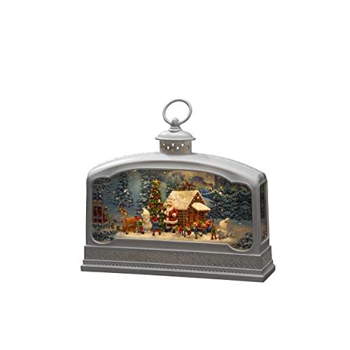 Konstsmide LED Wasserlaterne Santa mit Tieren weiß wassergefüllt wählbare Energiefunktion mit 5h Timer 3 warm weiße Diode batteriebetrieben & USB Innen 3 x C 1.5V (exkl.) - 4290-200