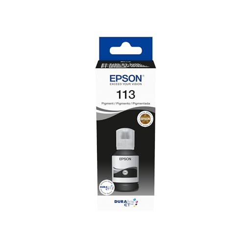 Epson Bouteille d'encre authentique noire EcoTank 113, 127 ml