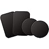 WixGear Soporte de placa de metal con adhesive para monturas magnéticas sin soporte, paquete de 4: 2 rectangulares y 2 circulares (Compatible con monturas magnéticas) (Negro)