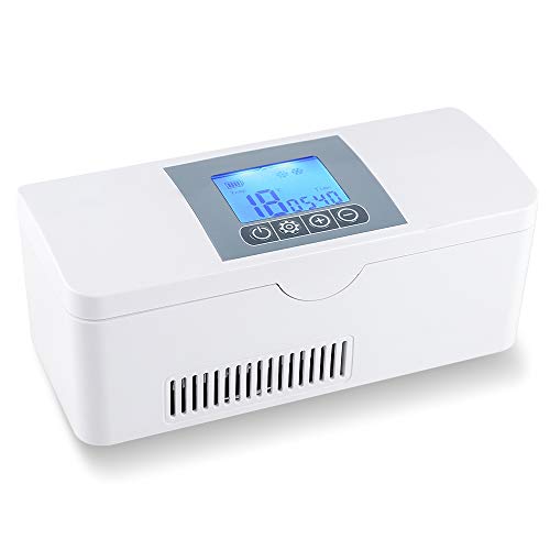 SIERINO Tragbar Insulin Kühlschrank für Medizin LCD-Display 10400 mAh Mini-Insulinbox für Auto Kleine Kühler Konstante Temperatur Kühlung Cover