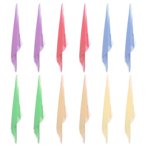 BESPORTBLE Girls Scarf Set 12pcs Square Veil Scarf Boys and Girls for Performance