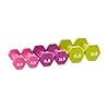 Amazon-Basics-Neoprene-Coated-Dumbbell-Hand-Weight-Set Amazon Basics Neoprene Coated Hexagon Workout Dumbbell Color Coded Hand Weight with Storage Rack, 20 Pounds (3 Pairs set of 2, 3, and 5 Pounds), Multicolor