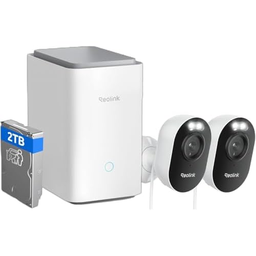 REOLINK Home Hub Pro with 2X Lumus Bundle, 2K 4MP Outdoor WiFi Camera with Spotlight Color Night Vision, Centralized Control, 2TB HDD Included, No Monthly Fees