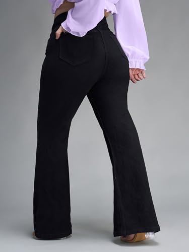 Image of Miss Chase A+ Women's Bootcut High Rise Regular Length Stretchable Denim Jeans