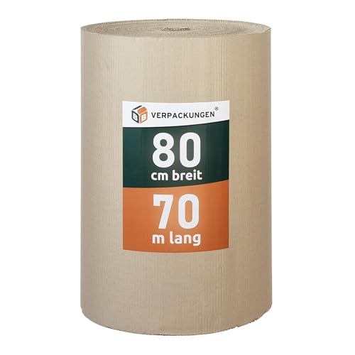 1 Rolle Wellpappe Rollenwellpappe 80cm 70lfm thumbnail