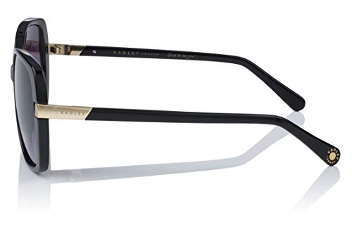 RADLEY London MORWENNA Women's Oversized Butterfly Sunglasses, Gloss Black, 57 mm