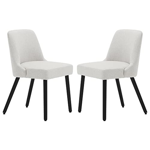 Minceta Dining Chair,Morden Wood Leg Upholstered Kitchen Chair Set Of 2,Performance Fabric In Beige Gray #TOP6