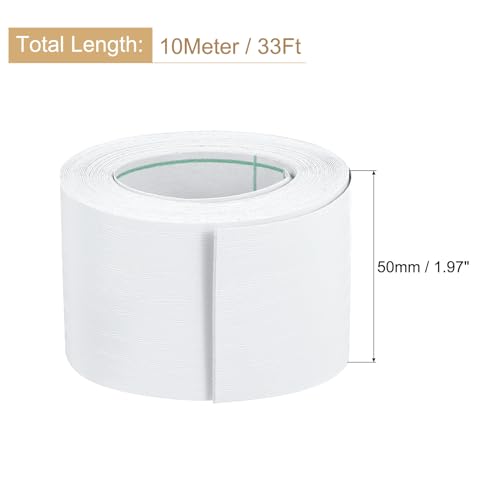Image of uxcell 2 Roll Wood Grain Tape, 1.97 inch x33 Ft Realistic Textured Repair Tape Self Adhesive Wood Textured Patch with Tool for Floor Wall Door Table Cabinets Furniture Home Decor(White)