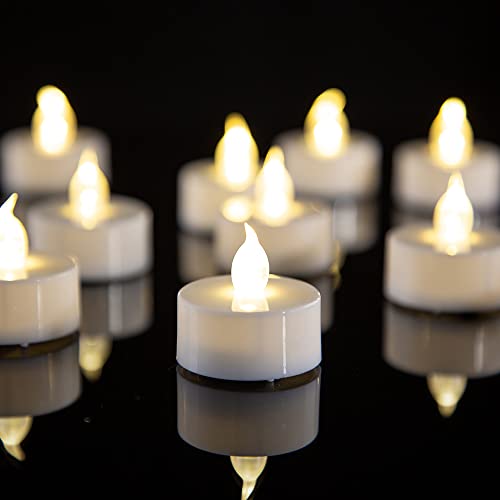 simile Paquete de 24 luces de té LED sin llama, velas falsas alimentadas por pilas, 100 horas para...