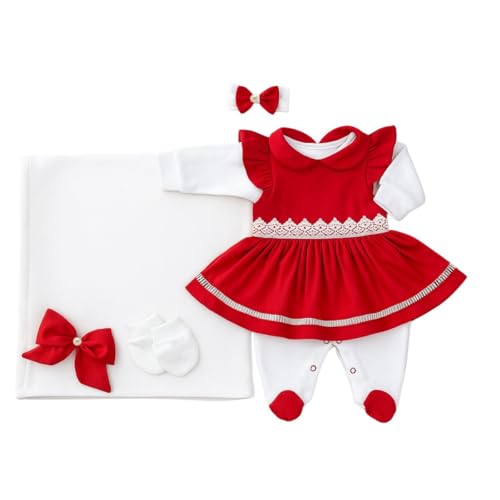 Saida Maternidade Menina Chic 5 Peças Com Variações (Vermelha)