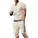 Comodo ed elegante: questo outfit estivo da uomo include una maglietta a maniche corte e un set di pantaloncini, fornendo un look comodo ed elegante per abbigliamento casual o sportivo.