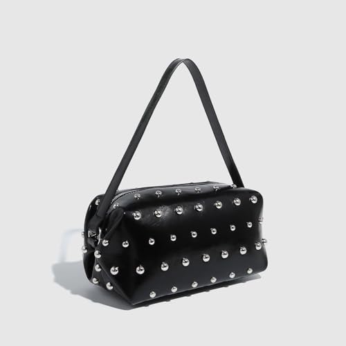 Studded Purse Handbags for Women Punk Rock Studded Chain Purse Crossbody Bag Trendy Silver Studs Box Purse3