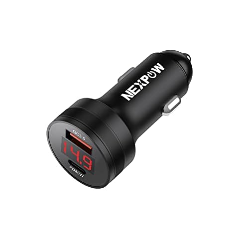 NEXPOW 38W USB C Car Charger, Fast USB Car Charger Adapter PD 20W or QC3.0 Compatible with NEXPOW Jump Starter Cover