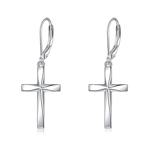 Cross Earrings 925 Sterling Silver Dangle Earring Gifts for Women