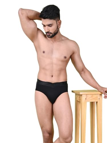 Image of Rupa Colors Modern Solid Brief for Men, Cotton Blend, Regular Fit, Outer Elastic, Pack of 1