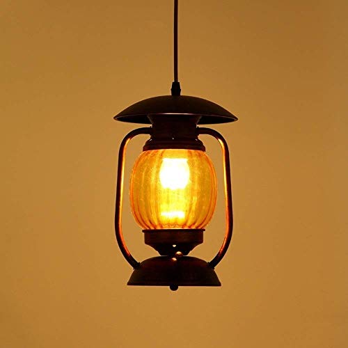 Lámpara colgante de queroseno vintage americana HNVBDOPAE con pantalla de vidrio industrial