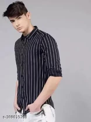 Image of Men's Cotton Casual Shirt, Brown, Full Sleeves, Regular Fit