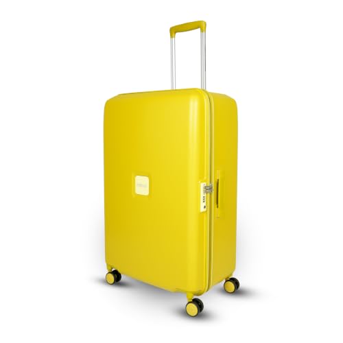 Image of American Tourister Zenrix | Check-in Trolley Bag (77 cm) | 360 8 Wheel Travel Luggage | Hard Case Polycarbonate Suitcase | Recessed TSA Lock | Yellow & Pale Yellow