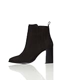 Leichte Sohle find. Stiefel Damen mit Rauleder und hohem Absatz, Schwarz (Black), 40 EU
