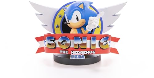 First4Figures - Sonic the Hedgehog - Statua in RESINA con schermo del titolo di Sonic