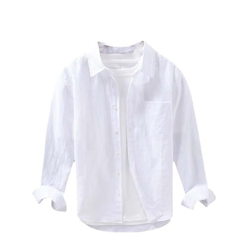 Chemise en lin manches longues respirante contre la chaleur du printemps