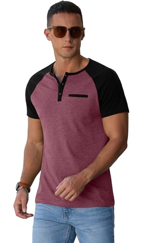 Image of Sailwind Men's Cotton Henley Short Sleeve Casual T-Shirts with Pocket