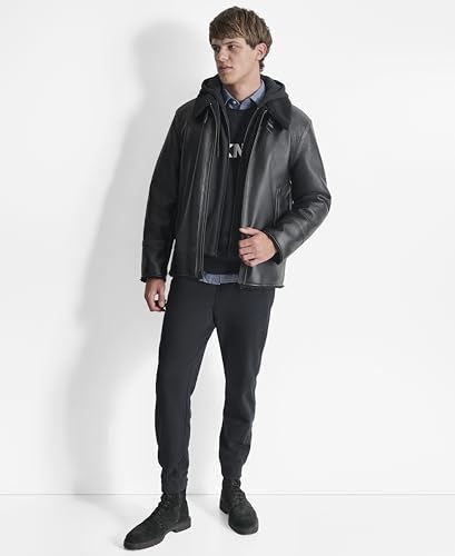 DKNY Men's Hooded Fashion Bomber Jacket2