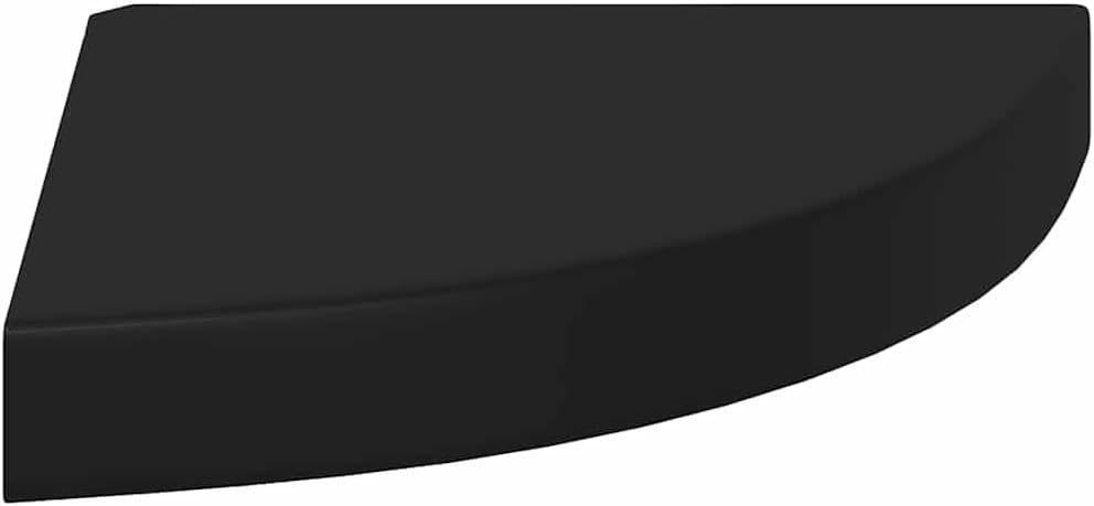 Floating Corner Wall Shelves Set of 2, Black Honeycomb MDF, 9.8x9.8x1.5 in, Modern Decorative Ledge for Living Room, Bathroom, Bedroom Decor