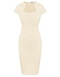 GRACE KARIN Womens Slim Fit Dress Bodycon Pencil Dress Slim Fit Formal Midi Dress Apricot