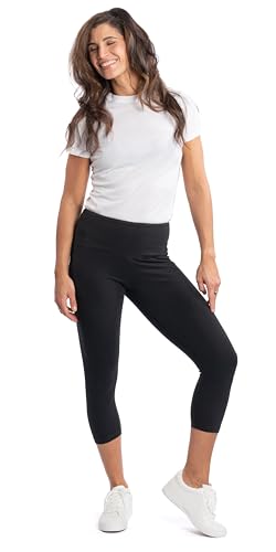 INTRO. Tummy Control High Waist Capri Length Legging BLK-LRG