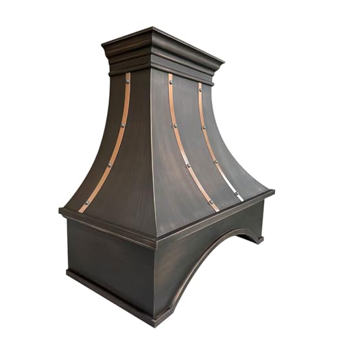 NAUXUS Handmade Copper Range Hood, Custom Kitchen Hood with High