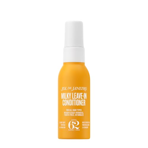 Sol de Janeiro Milky Leave-In Conditioner | Fights Frizz | Detangles | Heat Protection Spray For Hair | Vegan Formula (2.03 Ounce Cheirosa 62)