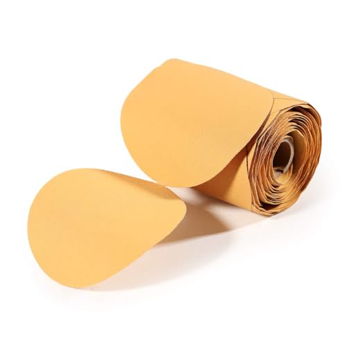 Image of SPEEDWOX 100 Pcs 120 Grit 5 inch Round Sanding Discs Sandpaper Roll | Adhesive Back PSA Sticky Back, No Hole, Stick and Sand Sandpaper for Wood, Auto Body Repair Marine Paint Metal and Plastics