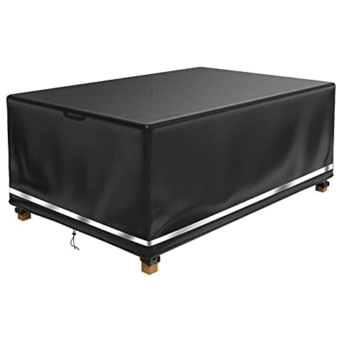 Dijia Garden Furniture Covers Waterproof, Outdoor Table Cover, Rectangular/Square Patio Set Cover, Anti-UV, Upgraded Tear-Resistant Rattan Patio Furniture Protective Cover 180x120x72cm Cover