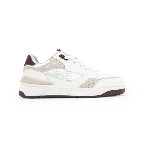 Image of Red Tape Women's Sneakers White Black Pu Round Toe Lace-Up