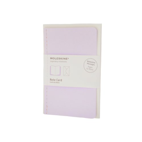 pack de 12 cartes de note+envelop poche violet lila pastel
