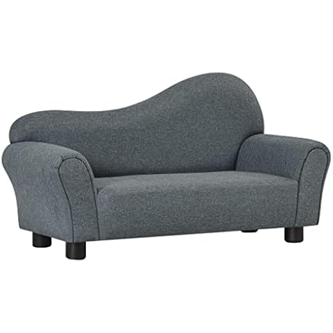 vidaXL Kindersofa Kindersessel Minisofa Kinder Sofa Sessel Kindermöbel Minisessel Kindercouch Softsofa Kinderzimmer Sitzmöbel Grau Stoff Cover
