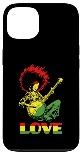 LOVE African American Black Hippie Banjo Girl �X�}�z�P�[�X iPhone 13 �p