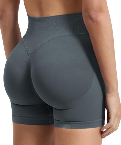 ZAAYO Damen Sport Shorts Workout Auswirkungen Shorts 4.5 'Scrunch Butt Lifting Gym Shorts Nahtlose Booty Biker Shorts
