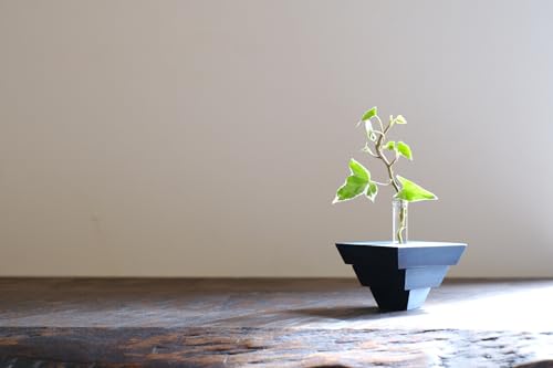 一輪挿し 木製 ひのき 藍染め インディゴ 工芸品 組み合わせ自由 家具屋アカトシロ ニッポンノシキ(R) アオ|B53